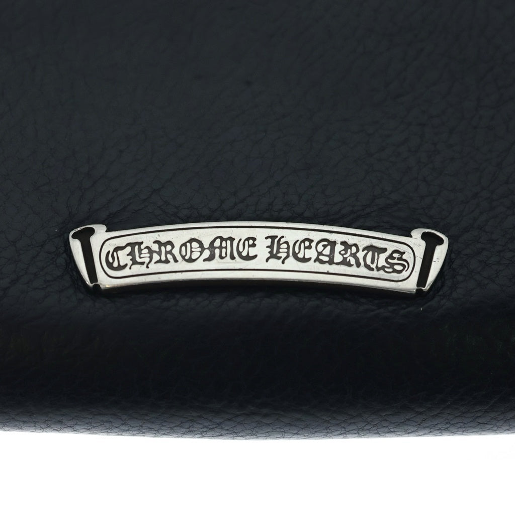 CHROME HEARTS(クロムハーツ) REC F ZIP BS BSフレアパッチ レザー ラウンドファスナー ロングウォレット 長財布 ブラック/シルバー