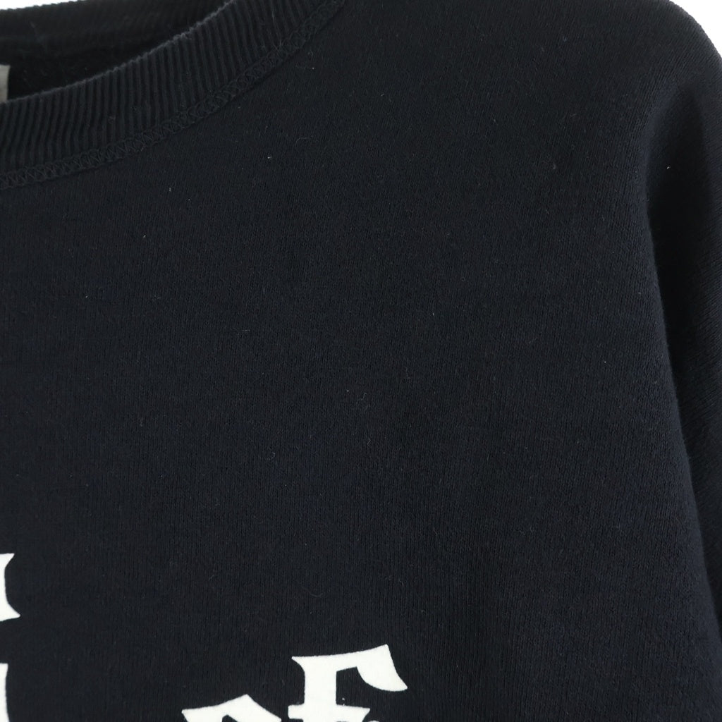 SAINT MICHAEL(セントマイケル) 25SS MX666 CRW-N SWEAT フロントロゴプリント クルーネックスウェットトレーナー ブラック SM-HR8-0000-043