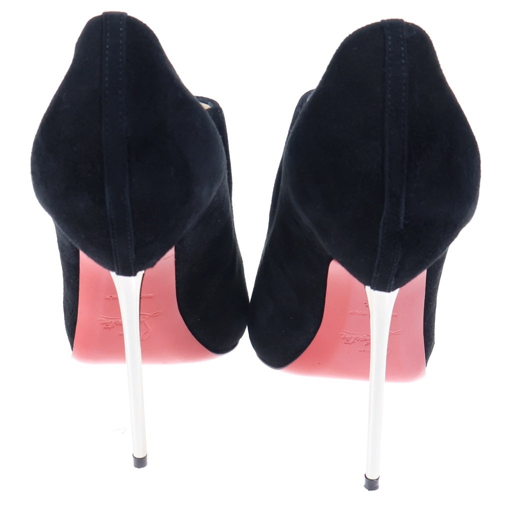 CHRISTIAN LOUBOUTIN(クリスチャンルブタン) Zipito Booty オープントゥ・ブーティ スエードレザー フロントジップアップ ハイヒール ブラック レディース