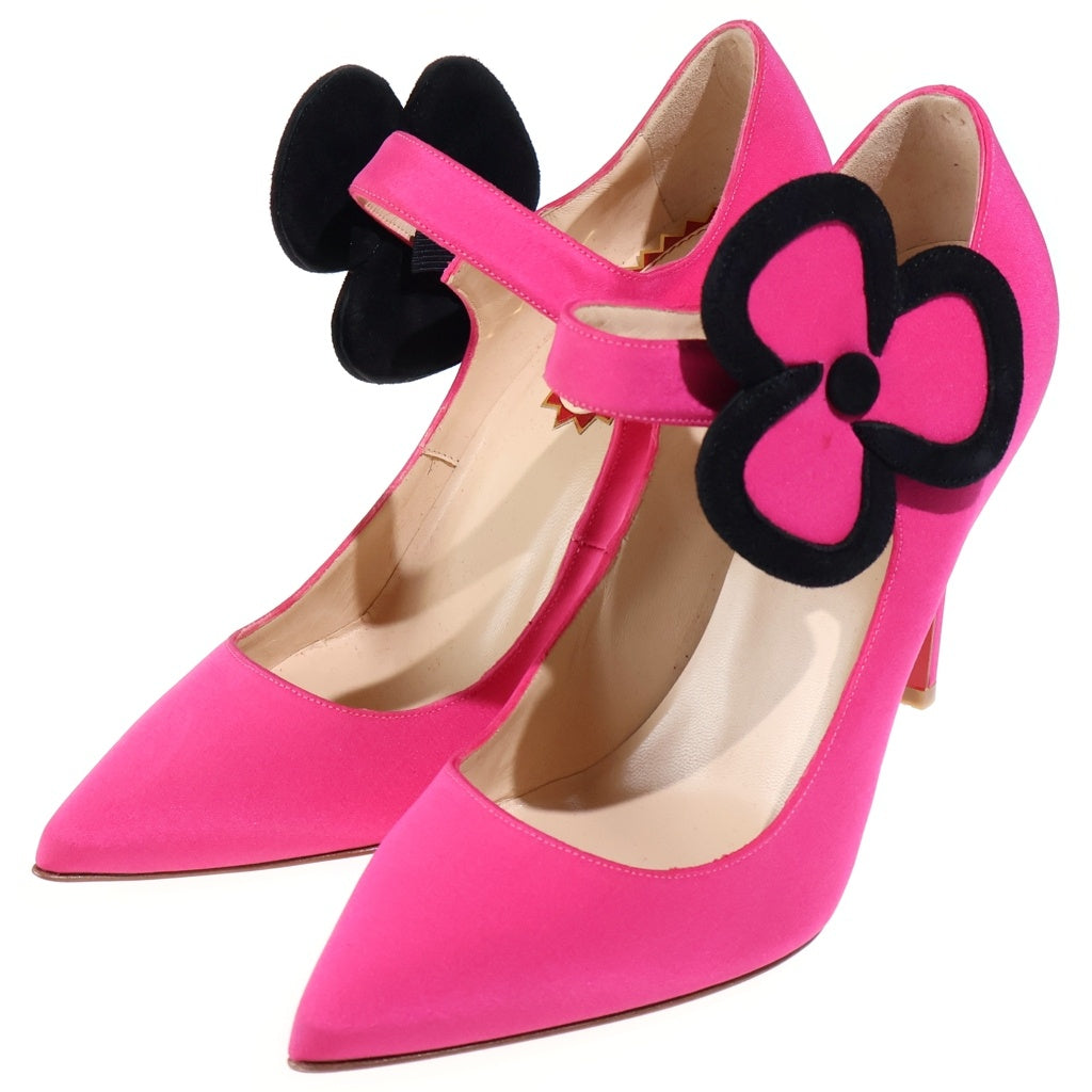 CHRISTIAN LOUBOUTIN(クリスチャンルブタン) Pensee ペンセ パンジーモチーフ メリージェーンパンプス ハイヒール ピンク レディース