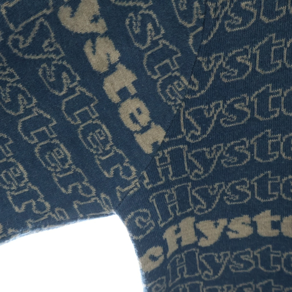 HYSTERIC GLAMOUR(ヒステリックグラマー) HYSTERIC LOGO 総柄 ジャカード プルオーバー ニット セーター ライトブルー 02181NS04