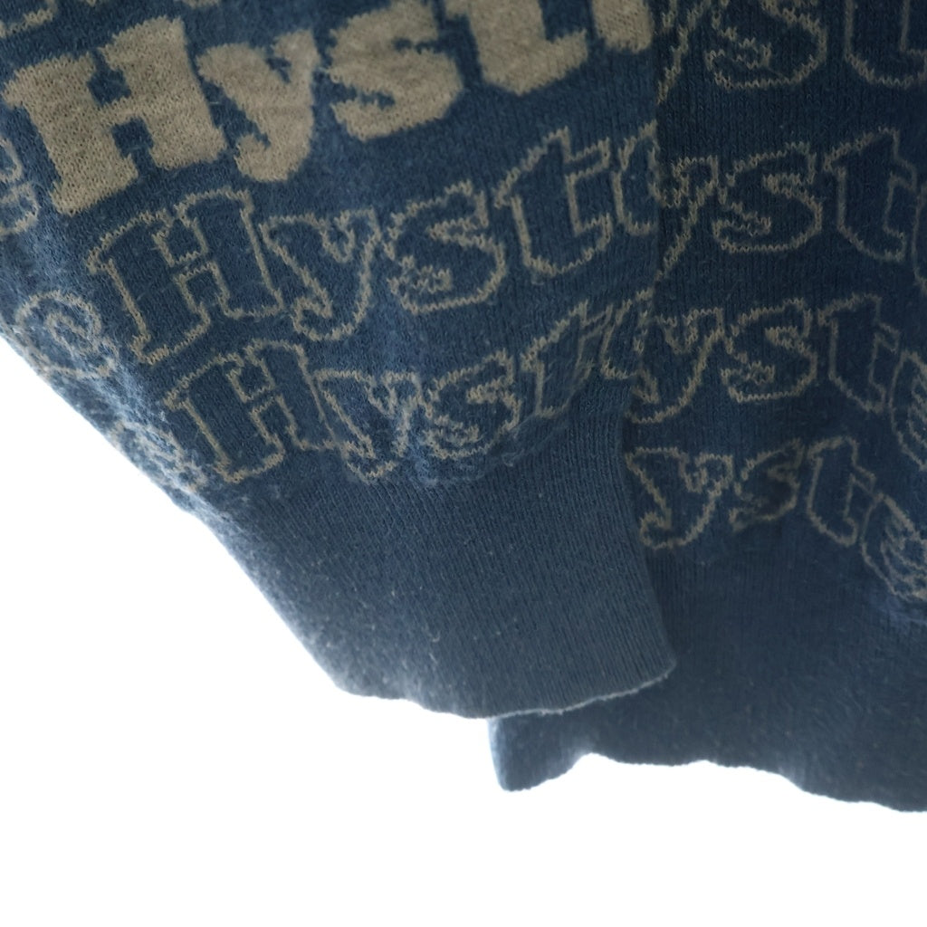 HYSTERIC GLAMOUR(ヒステリックグラマー) HYSTERIC LOGO 総柄 ジャカード プルオーバー ニット セーター ライトブルー 02181NS04