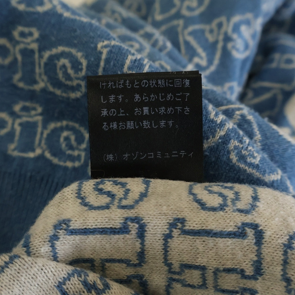 HYSTERIC GLAMOUR(ヒステリックグラマー) HYSTERIC LOGO 総柄 ジャカード プルオーバー ニット セーター ライトブルー 02181NS04