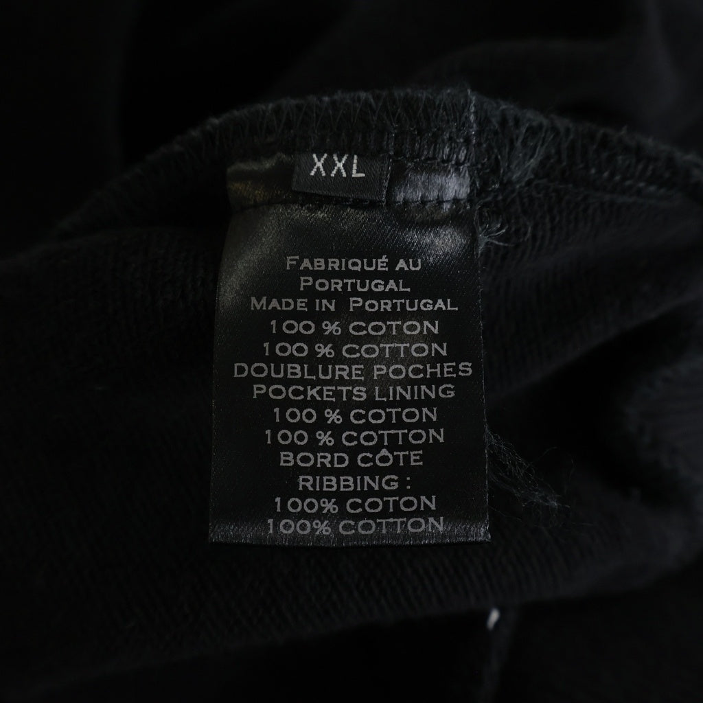 BALMAIN(バルマン) Asymmetric Zip Hooded Sweatshirt エンボス加工 アシンメトリージップアップスウェットパーカー ブラック W7H6106JO12M