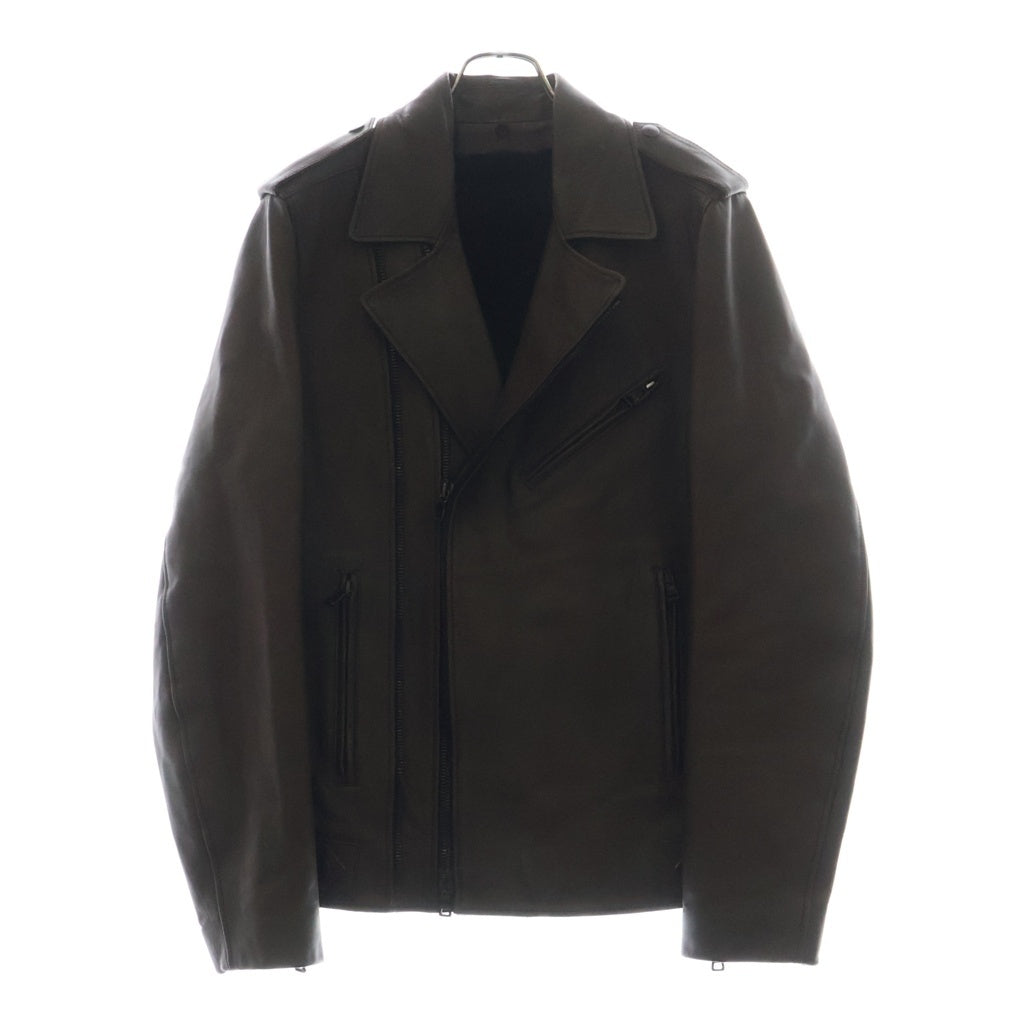 BALMAIN(バルマン) SHEEP SKIN シープスキンムートンジップアップダブルライダースジャケット ブラウン