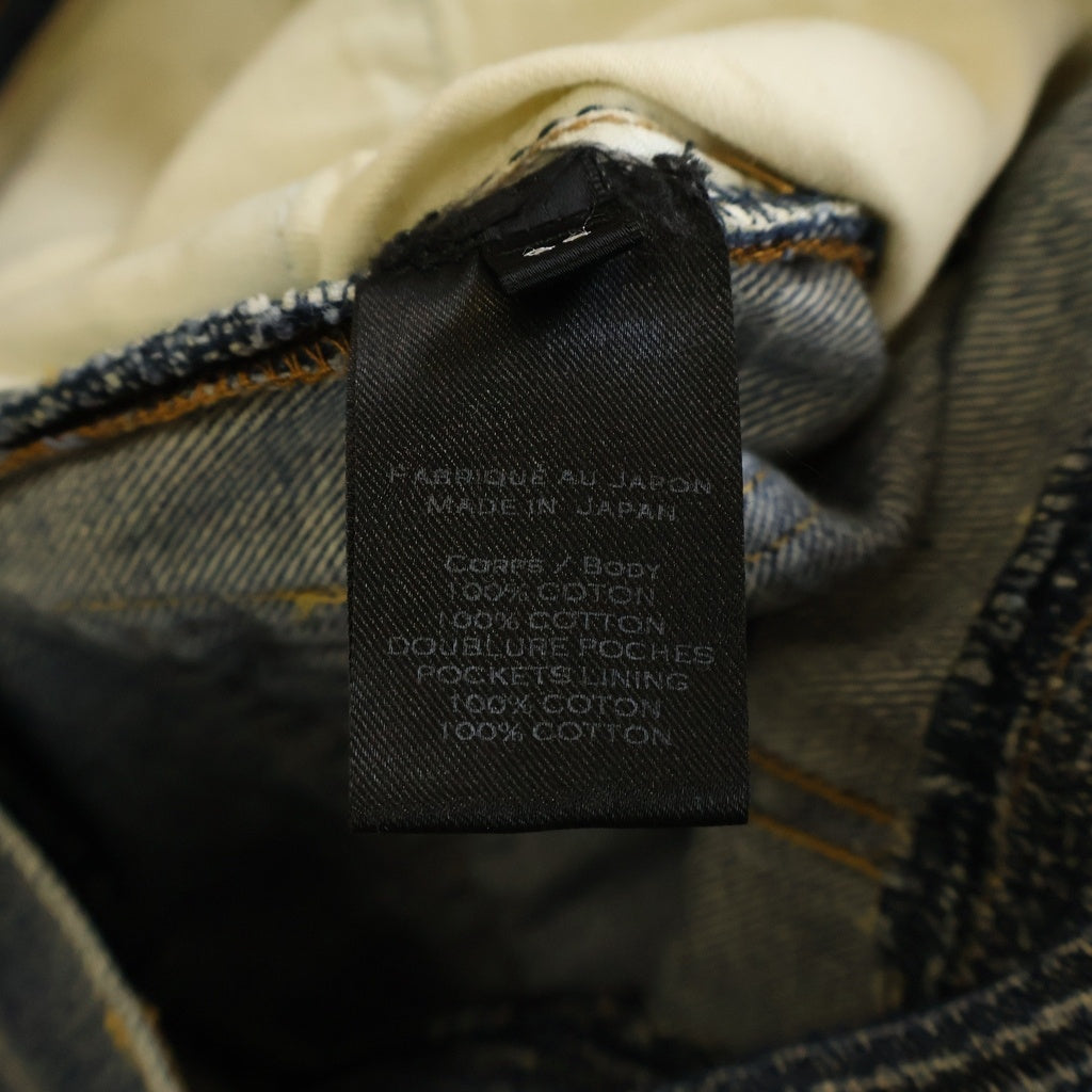 BALMAIN(バルマン) バイカーデニム キルティングステッチ ダメージ加工 ジップポケット ジーンズ パンツ インディゴ