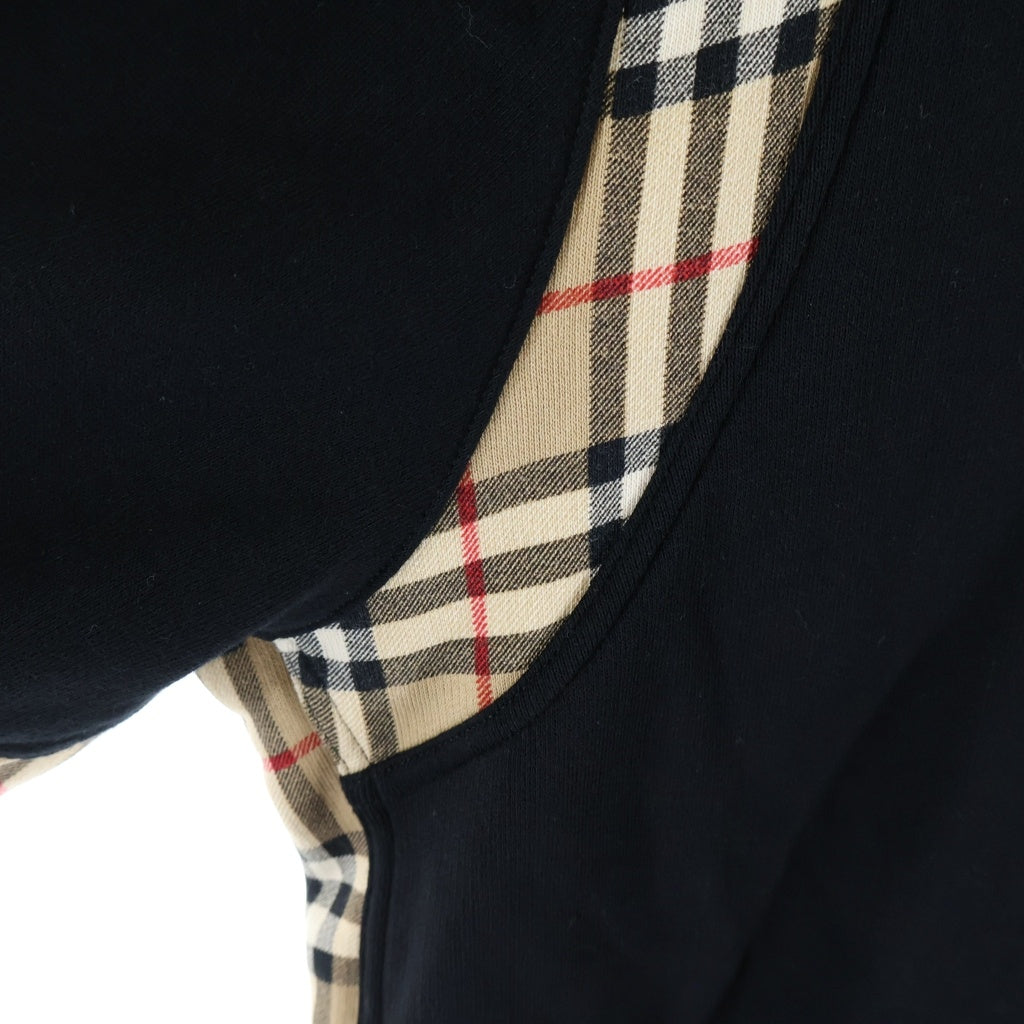 BURBERRY LONDON(バーバリーロンドン) ヴィンテージ チェック柄切替 コットン ジップアップ フーディー パーカー ブラック 8034510