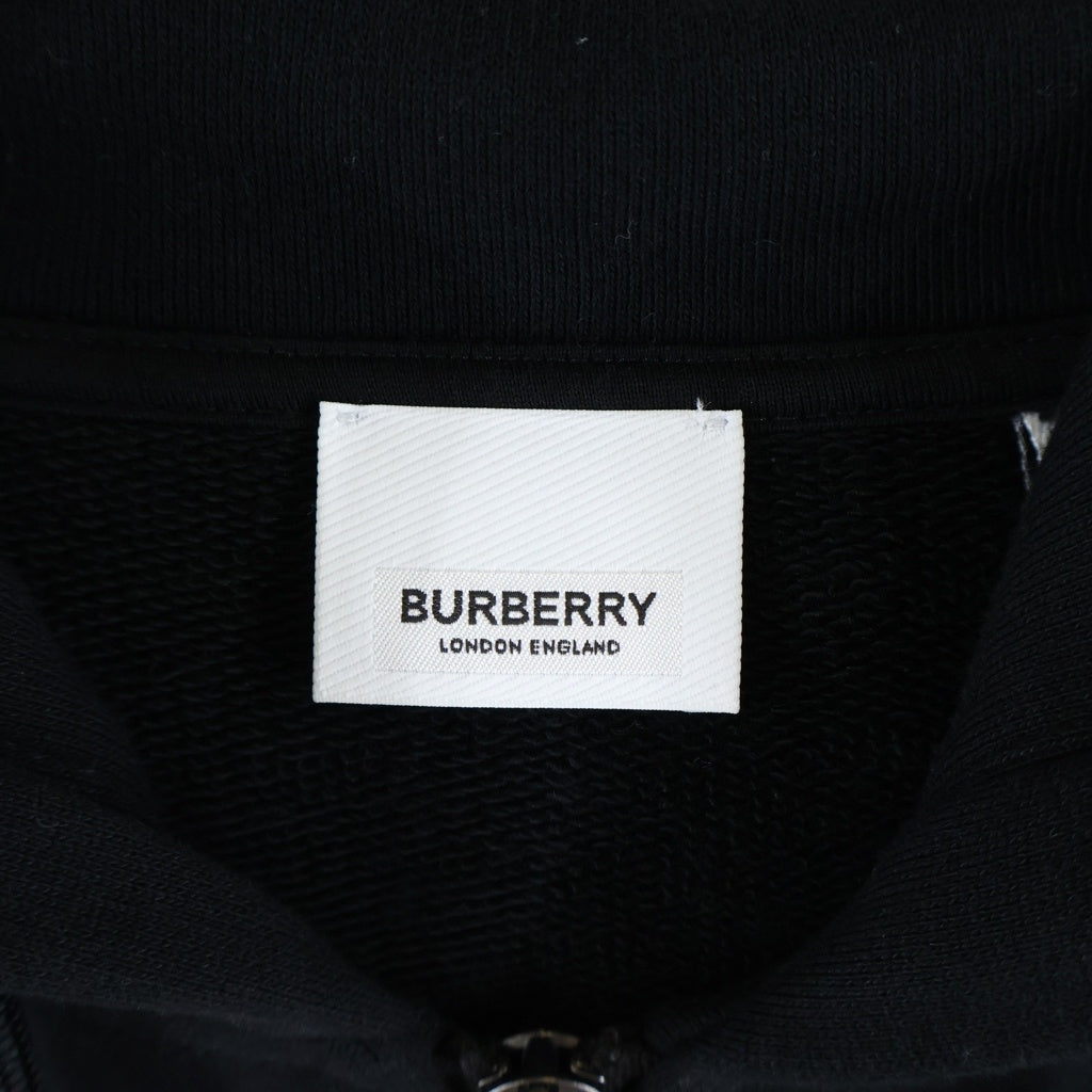 BURBERRY LONDON(バーバリーロンドン) ヴィンテージ チェック柄切替 コットン ジップアップ フーディー パーカー ブラック 8034510