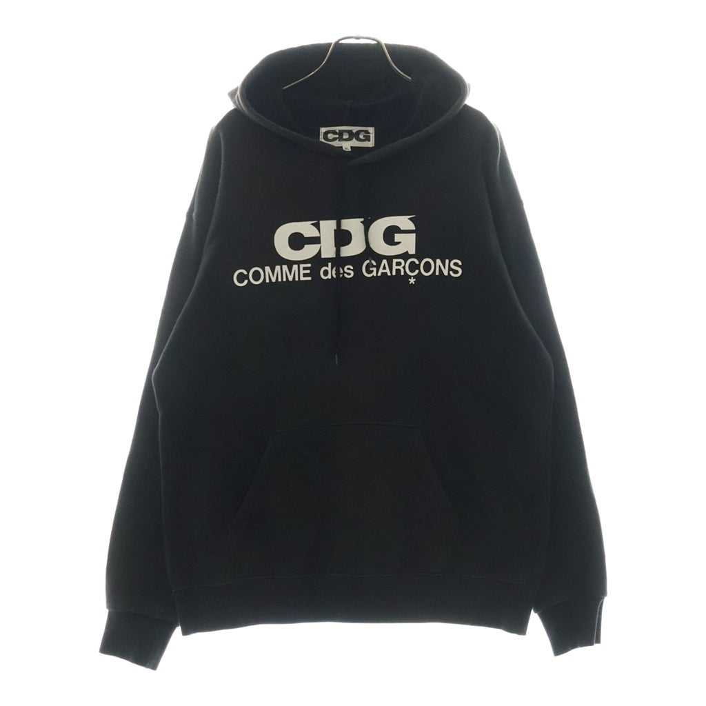 COMME des GARCONS(コムデギャルソン) CDGロゴ プリント スウェットプルオーバーパーカーフーディー ブラック SZ-T001