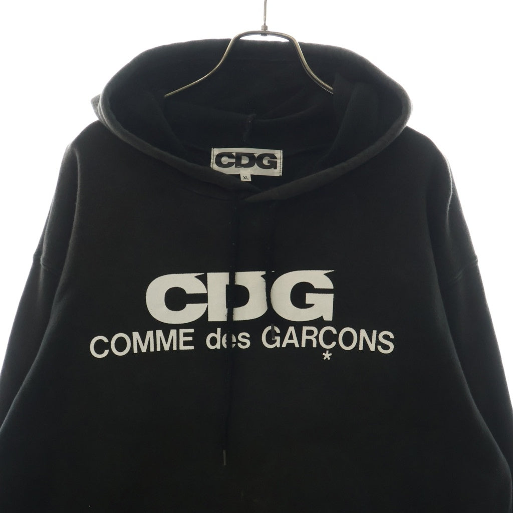 COMME des GARCONS(コムデギャルソン) CDGロゴ プリント スウェットプルオーバーパーカーフーディー ブラック SZ-T001
