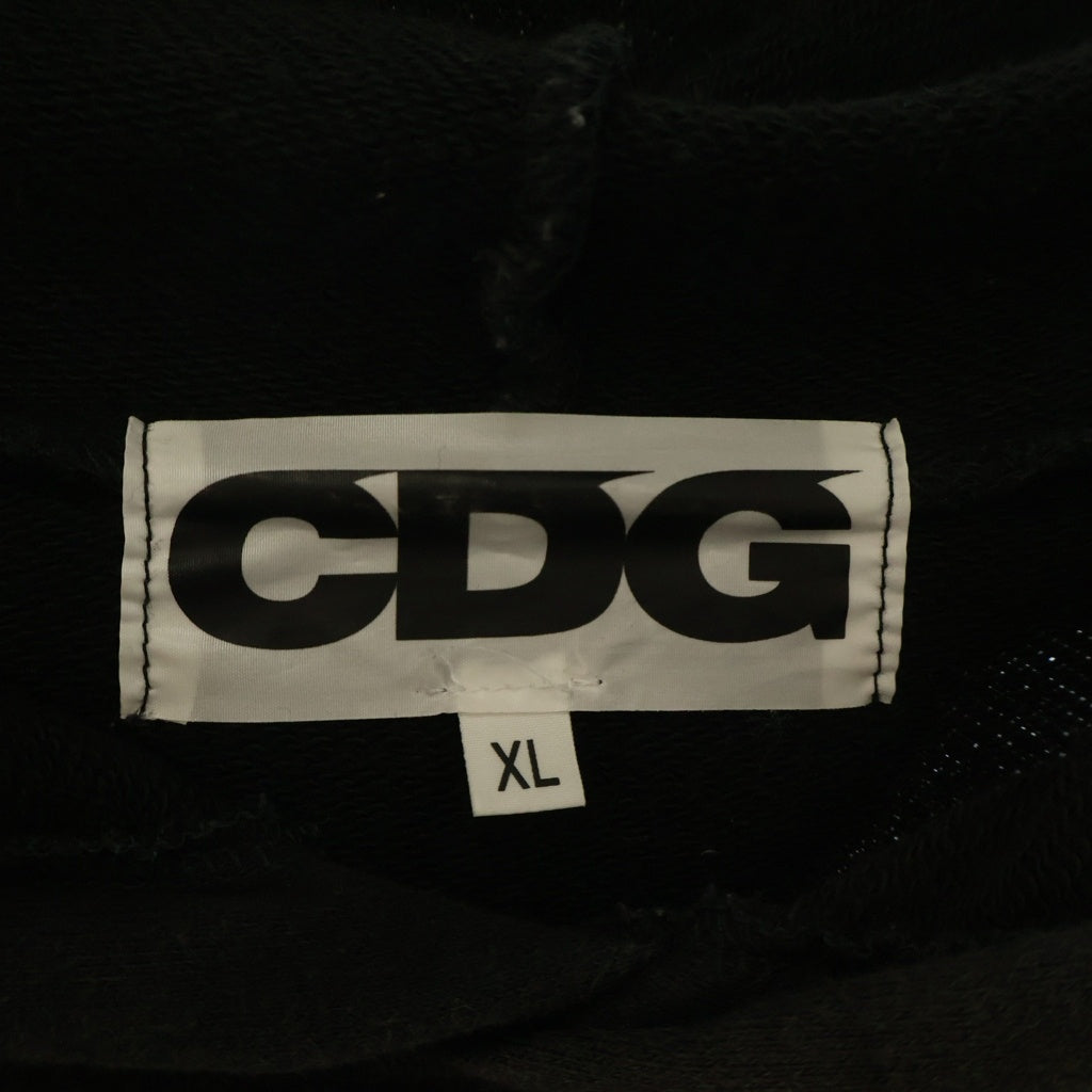 COMME des GARCONS(コムデギャルソン) CDGロゴ プリント スウェットプルオーバーパーカーフーディー ブラック SZ-T001