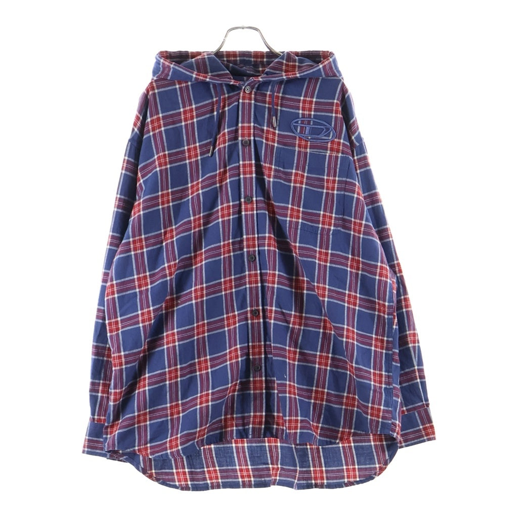 DIESEL(ディーゼル) S-DEWNY-HOOD-AJFI フード付き チェック総柄 長袖シャツ マルチ