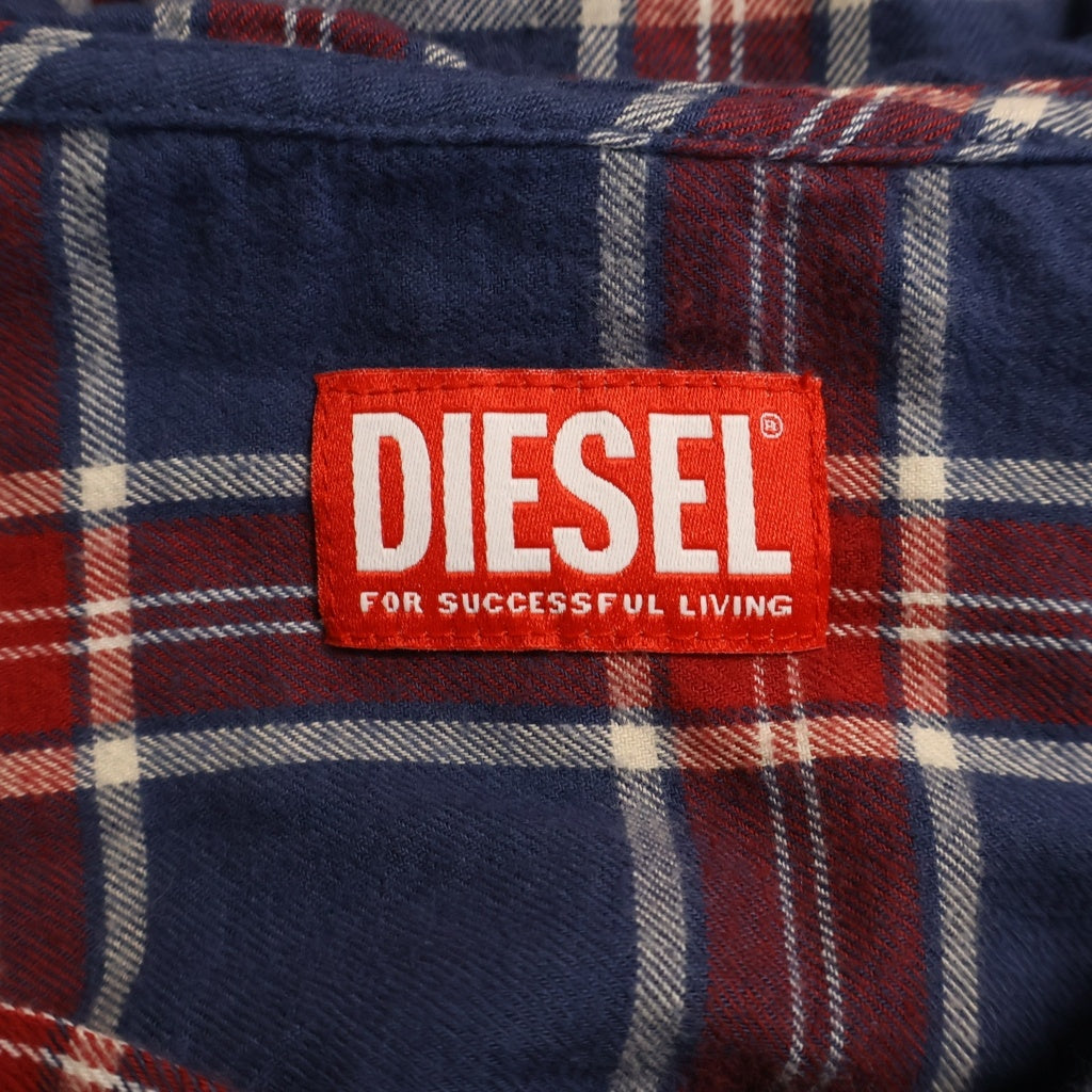 DIESEL(ディーゼル) S-DEWNY-HOOD-AJFI フード付き チェック総柄 長袖シャツ マルチ