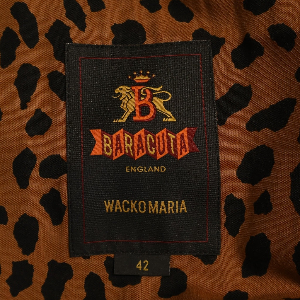 WACKO MARIA(ワコマリア) 22SS ×BARACUTA バラクータ ロゴ刺繍 裏地レオパード スイングトップ ジャケットブルゾン ベージュ