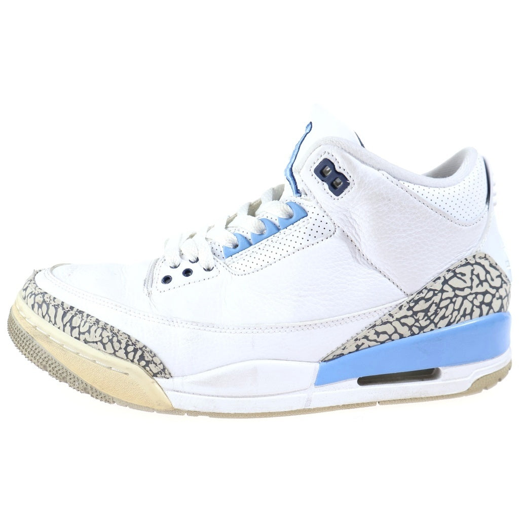 NIKE(ナイキ) AIR JORDAN RETRO UNC エアジョーダン 3 レトロ ユーエヌシー(2020) ハイカット スニーカー ホワイト/ライトブルー US10.5/28.5cm CT8532-104