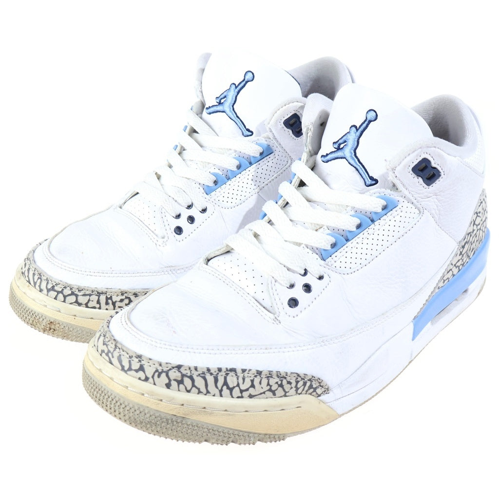 NIKE(ナイキ) AIR JORDAN RETRO UNC エアジョーダン 3 レトロ ユーエヌシー(2020) ハイカット スニーカー ホワイト/ライトブルー US10.5/28.5cm CT8532-104
