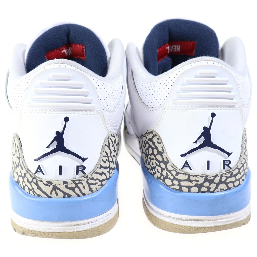 NIKE(ナイキ) AIR JORDAN RETRO UNC エアジョーダン 3 レトロ ユーエヌシー(2020) ハイカット スニーカー ホワイト/ライトブルー US10.5/28.5cm CT8532-104