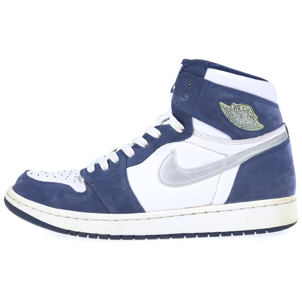 NIKE(ナイキ) AIR JORDAN 1 HIGH OG CO JP WHITE MIDNIGHT NAVY 2020 STANDARD BOX エアジョーダン1 ハイカットスニーカー ホワイト/ネイビー US10/28cm DC1788-100