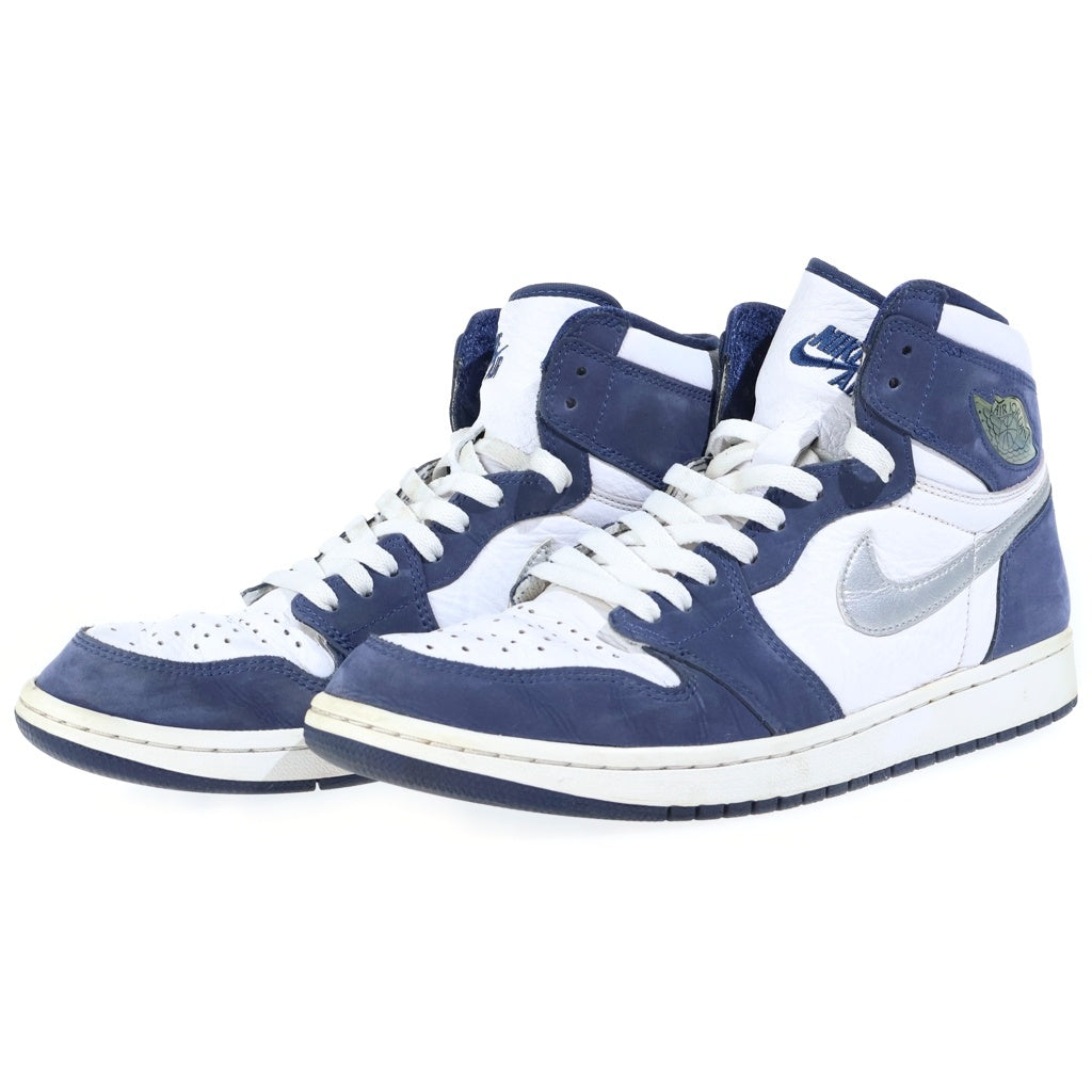 NIKE(ナイキ) AIR JORDAN 1 HIGH OG CO JP WHITE MIDNIGHT NAVY 2020 STANDARD BOX エアジョーダン1 ハイカットスニーカー ホワイト/ネイビー US10/28cm DC1788-100