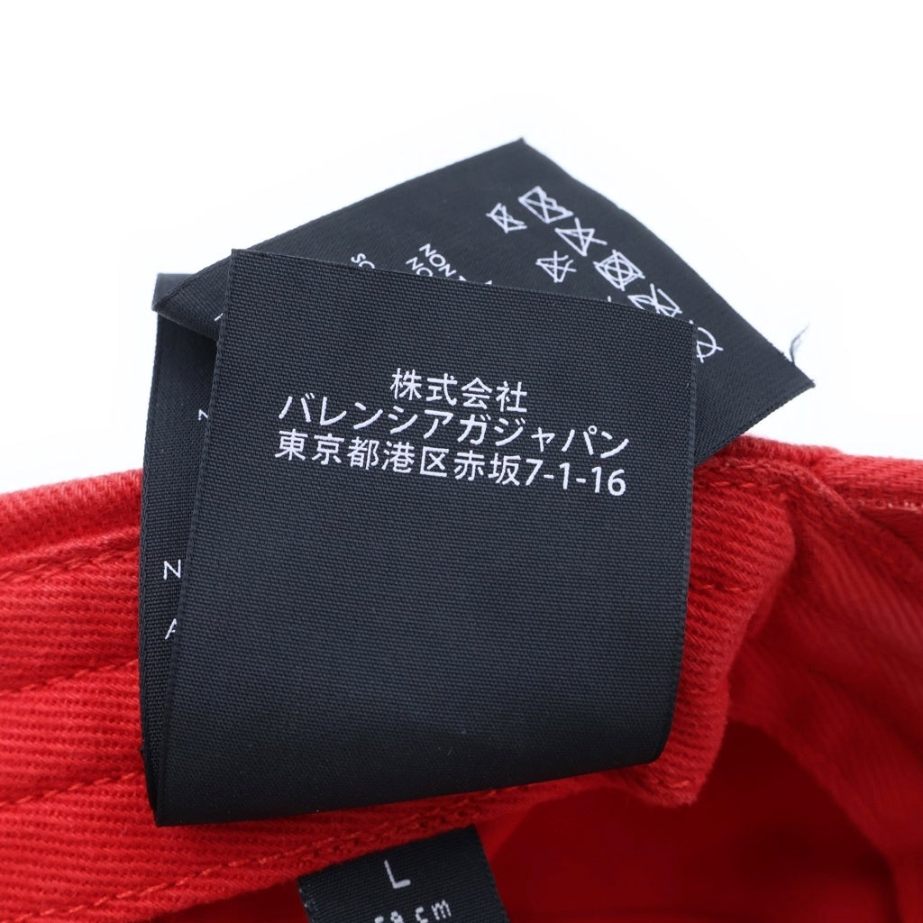 BALENCIAGA(バレンシアガ) ロゴ刺繍 6パネル ベースボールキャップ レッド