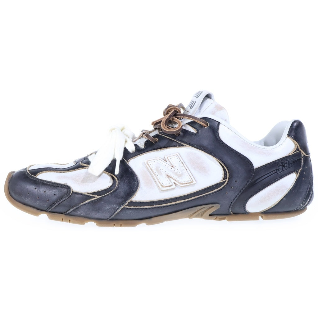 miumiu(ミュウミュウ) ×NEW BALANCE ニューバランス レザーローカットスニーカー ブラック/ホワイト 5E165E