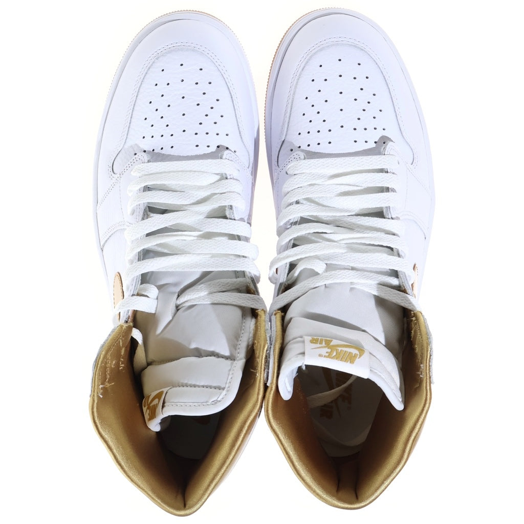 NIKE(ナイキ) WMNS AIR JORDAN 1 RETRO HIGH OG ウィメンズ エアジョーダン1 ハイカットスニーカー ホワイト/ゴールド US12/29cm FD2596-107