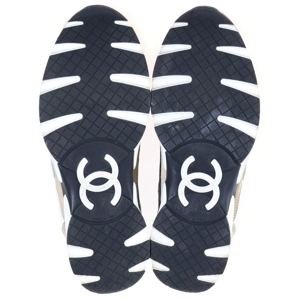 CHANEL(シャネル) ココマーク ファブリックスエード ローカットスニーカー ホワイト/ブラック レディース G39068