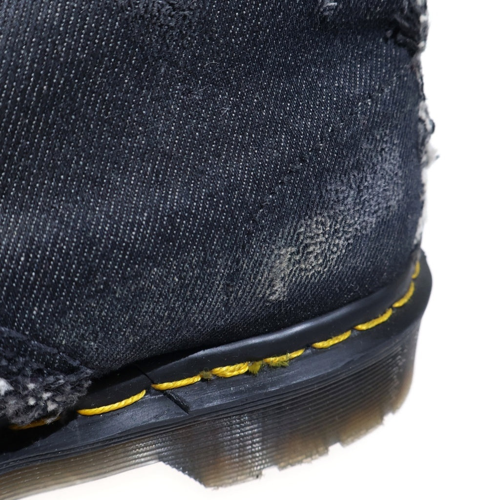 Dr.Martens(ドクターマーチン) ×OFF-WHITE Bleached Denim Boot オフホワイト ブリーチドデニムブーツ ブラック US8/26cm 22688