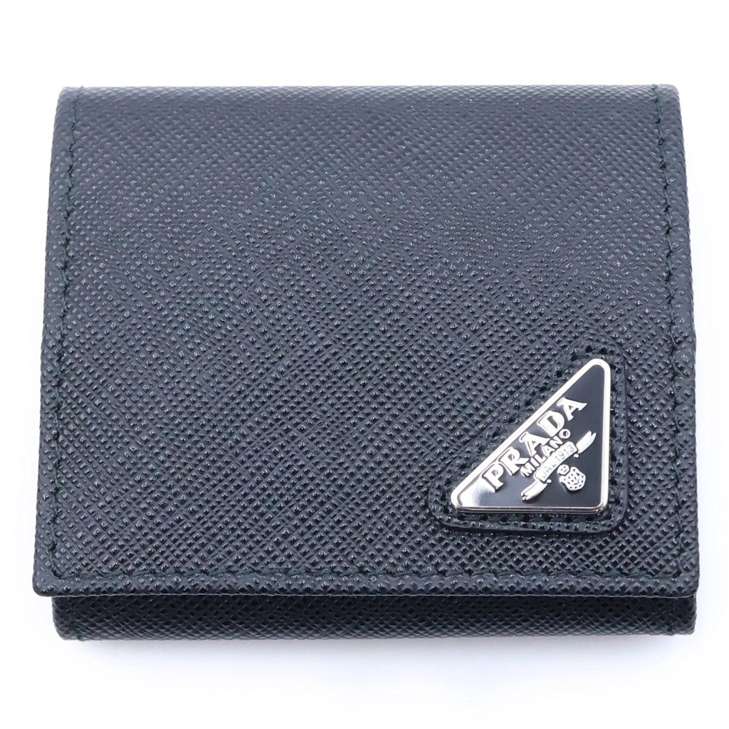 PRADA(プラダ) トライアングルロゴプレート サフィアーノレザー コインケース ブラック 2MM935