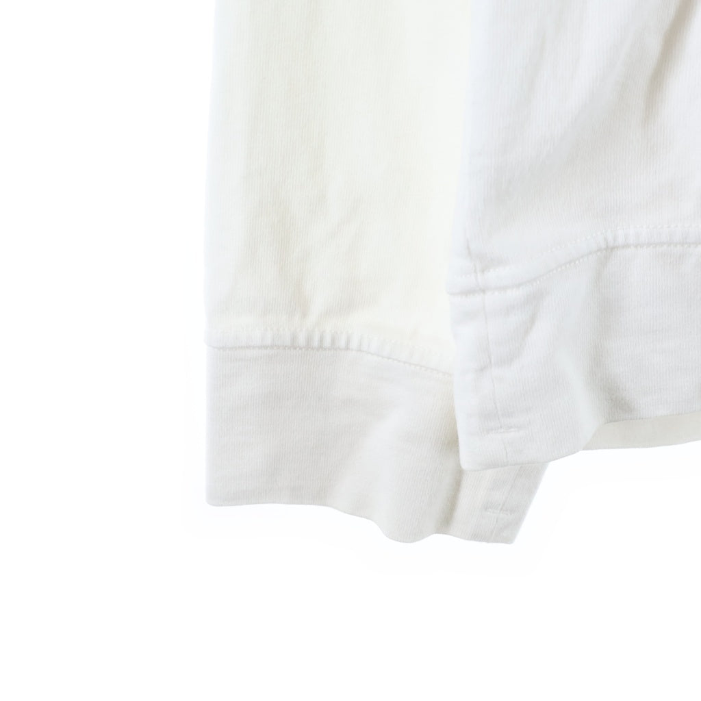 STONE ISLAND(ストーンアイランド) 22SS HEAVY COTTON JERSEY GARMENT DYED ヘヴィー コットン ジャージー ガーメントダイ ロゴパッチ 長袖Tシャツ カットソー ホワイト 761563750