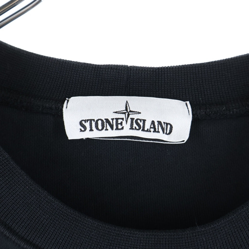 STONE ISLAND(ストーンアイランド) Sweatshirt ロゴワッペン クルーネックスウェットトレーナー ブラック 741563051