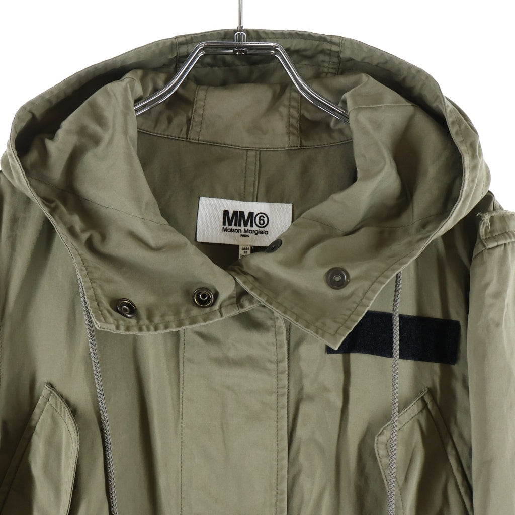 MM6 Maison Margiela(エムエムシックスメゾンマルジェラ) 17SS Long Flared Hooded Parka パーカー ロングコート グリーン S52AH0004 S47300 レディース