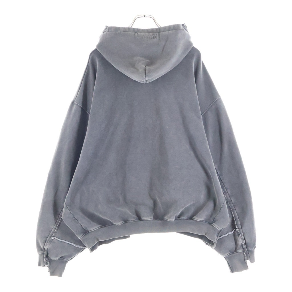 VETEMENTS(ヴェトモン) 23SS CUT-UP-ZIP-UP HOODIE カット 再構築 カットアップ ジップアップパーカー フーディ- グレー UE63HD370B