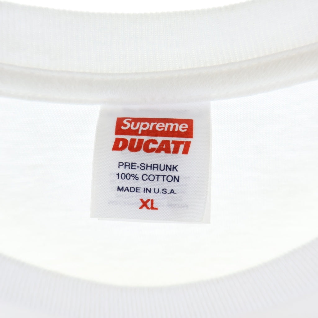 SUPREME(シュプリーム) 24SS Ducati Logos Tee ドゥカティロゴス 両面プリント 半袖Tシャツ カットソー ホワイト