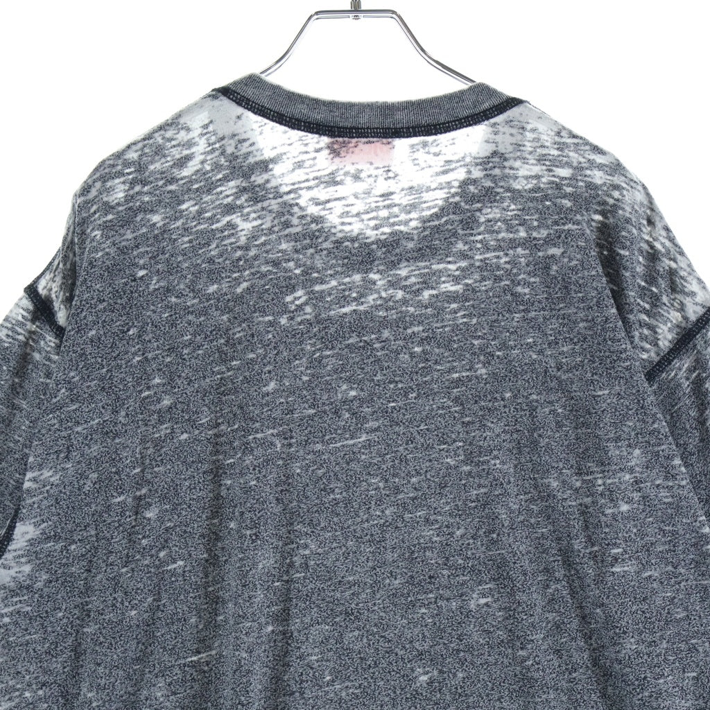 DIESEL(ディーゼル) T-BOXT-PAK フロントラバーDオーバルロゴ フェード加工 半袖Tシャツ カットソー グレー 0CPAJ