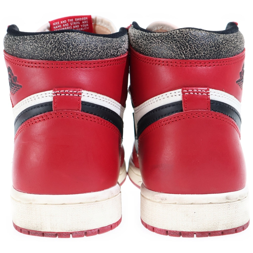 NIKE(ナイキ) AIR JORDAN 1 HIGH OG LOST & FOUND CHICAGO エアジョーダン1 ロスト&ファウンド ハイカットスニーカー ブラック/ホワイト/レッド US7.5/25.5cm DZ5485-612