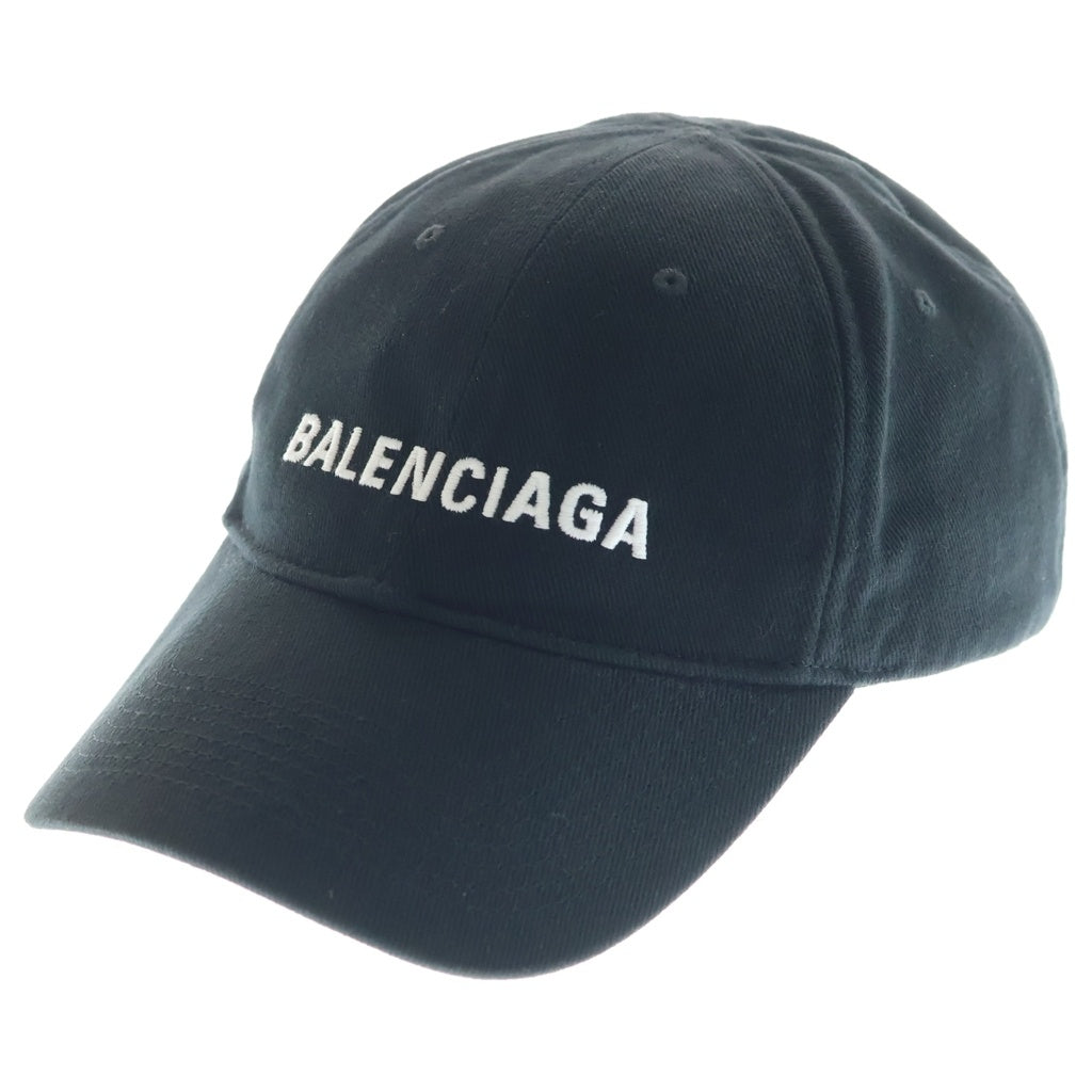 BALENCIAGA(バレンシアガ) ロゴ刺繍 6パネル ベースボールキャップ ブラック 529192 410B2