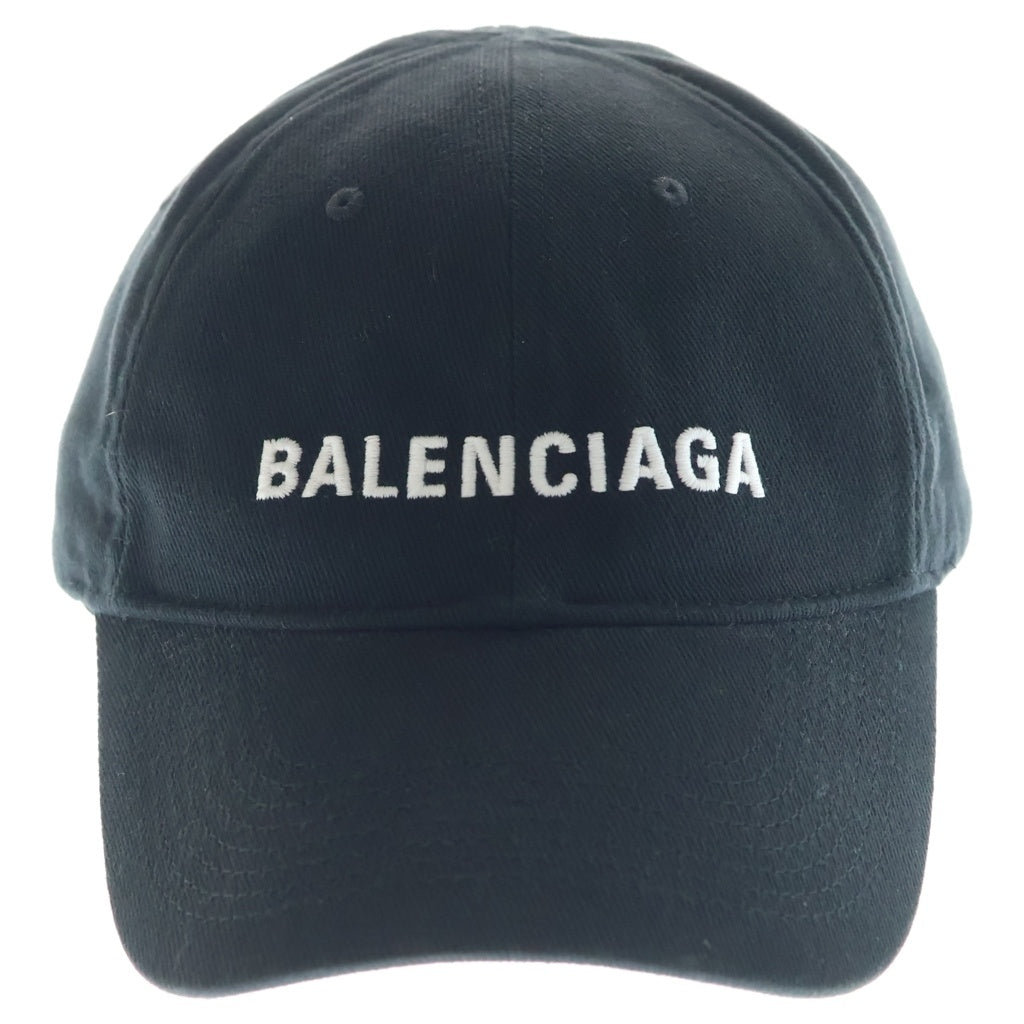 BALENCIAGA(バレンシアガ) ロゴ刺繍 6パネル ベースボールキャップ ブラック 529192 410B2