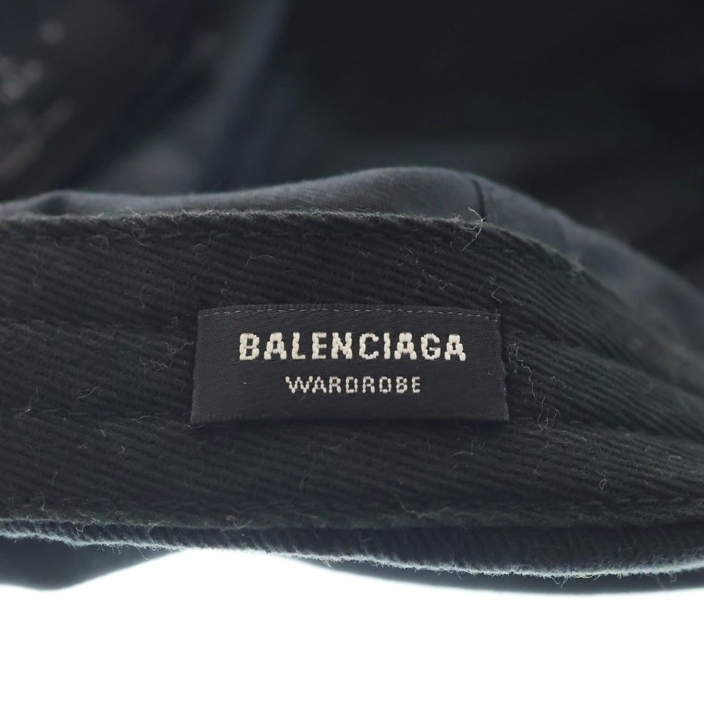 BALENCIAGA(バレンシアガ) ロゴ刺繍 6パネル ベースボールキャップ ブラック 529192 410B2