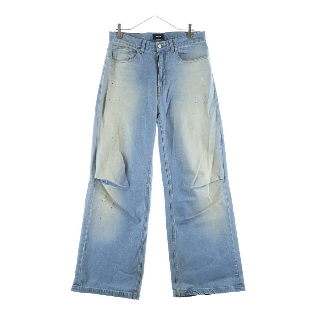BREATH(ブレス) 26SS COATING DAMAGE DENIM PANTS コーティングダメージ ジッパーフライ ワイドバギー デニムパンツ インディゴブルー BR26SS-P1903