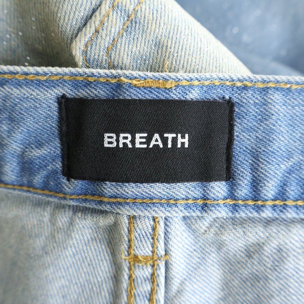 BREATH(ブレス) 26SS COATING DAMAGE DENIM PANTS コーティングダメージ ジッパーフライ ワイドバギー デニムパンツ インディゴブルー BR26SS-P1903
