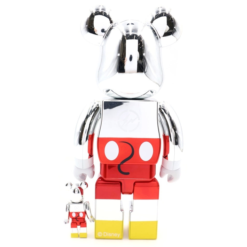 MEDICOM TOY(メディコムトイ) BE@RBRICK DISNEY MICKEY THE TRUE ORIGINAL 90YEARS 100%&400% ベアブリック ディズニー ミッキー フィギュア 人形 シルバー/レッド