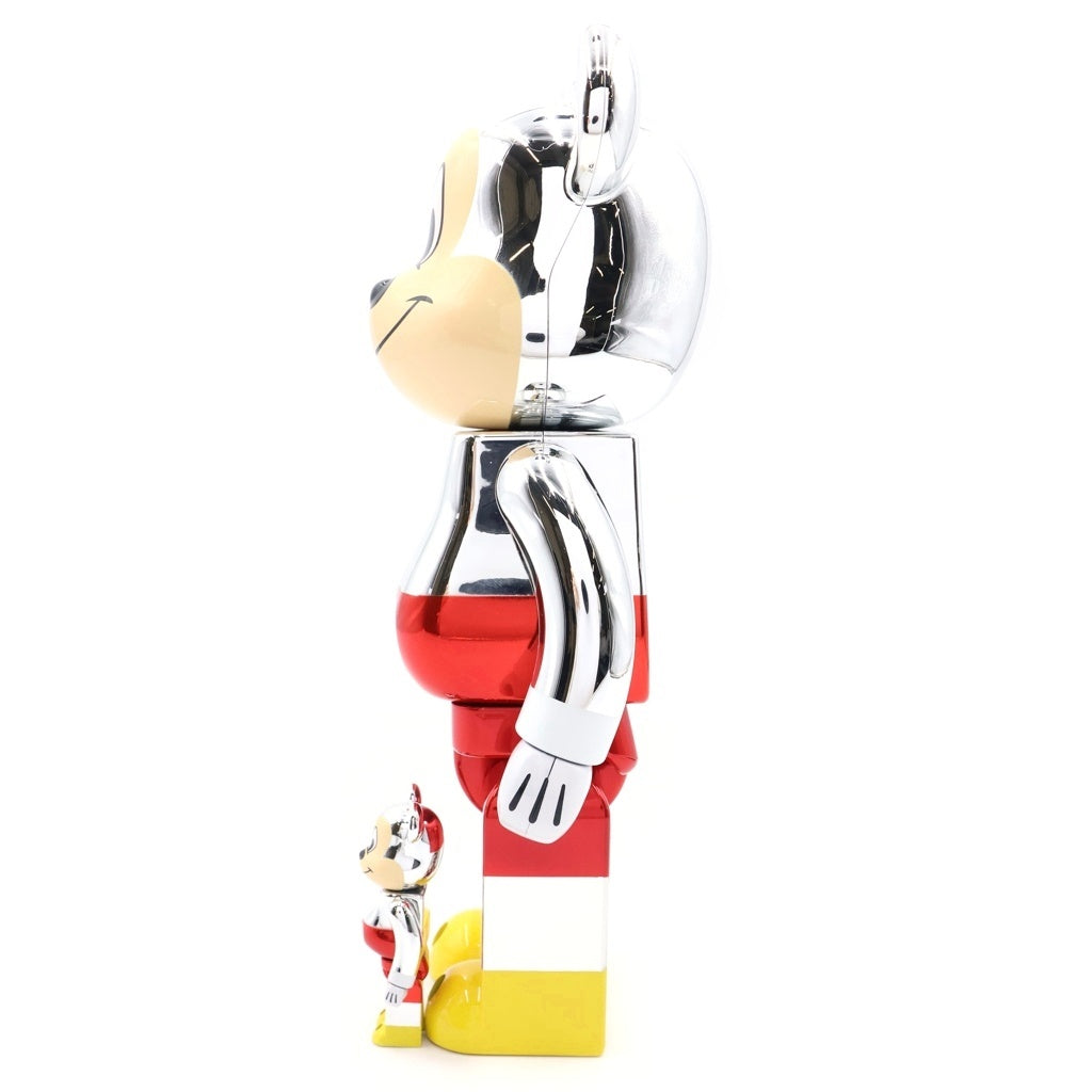 MEDICOM TOY(メディコムトイ) BE@RBRICK DISNEY MICKEY THE TRUE ORIGINAL 90YEARS 100%&400% ベアブリック ディズニー ミッキー フィギュア 人形 シルバー/レッド