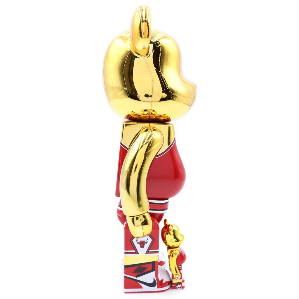 MEDICOM TOY(メディコムトイ) BE@RBRICK MICHAEL JORDAN 1985 ROOKIE JERSEY 100%&400% ベアブリック マイケルジョーダン ゴールド/レッド