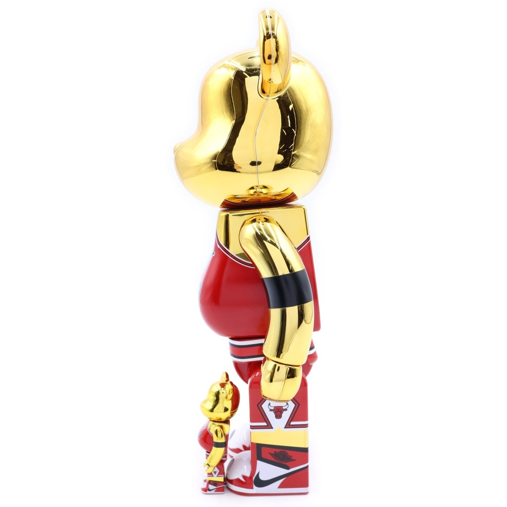 MEDICOM TOY(メディコムトイ) BE@RBRICK MICHAEL JORDAN 1985 ROOKIE JERSEY 100%&400% ベアブリック マイケルジョーダン ゴールド/レッド