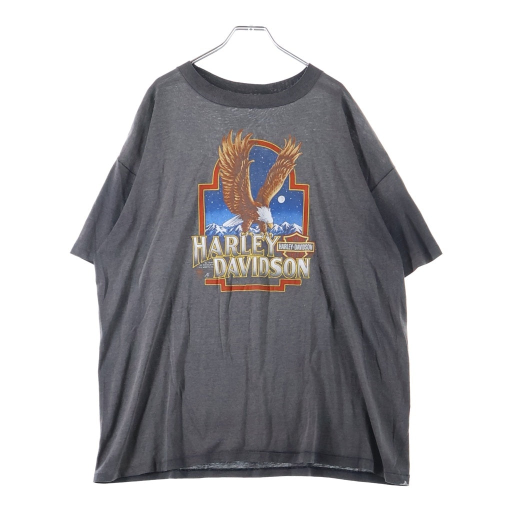 HARLEY DAVIDSON(ハーレーダビッドソン) 80s 3D EMBLEM スリーディーエンブレム イーグルプリント 半袖Tシャツカットソー グレー