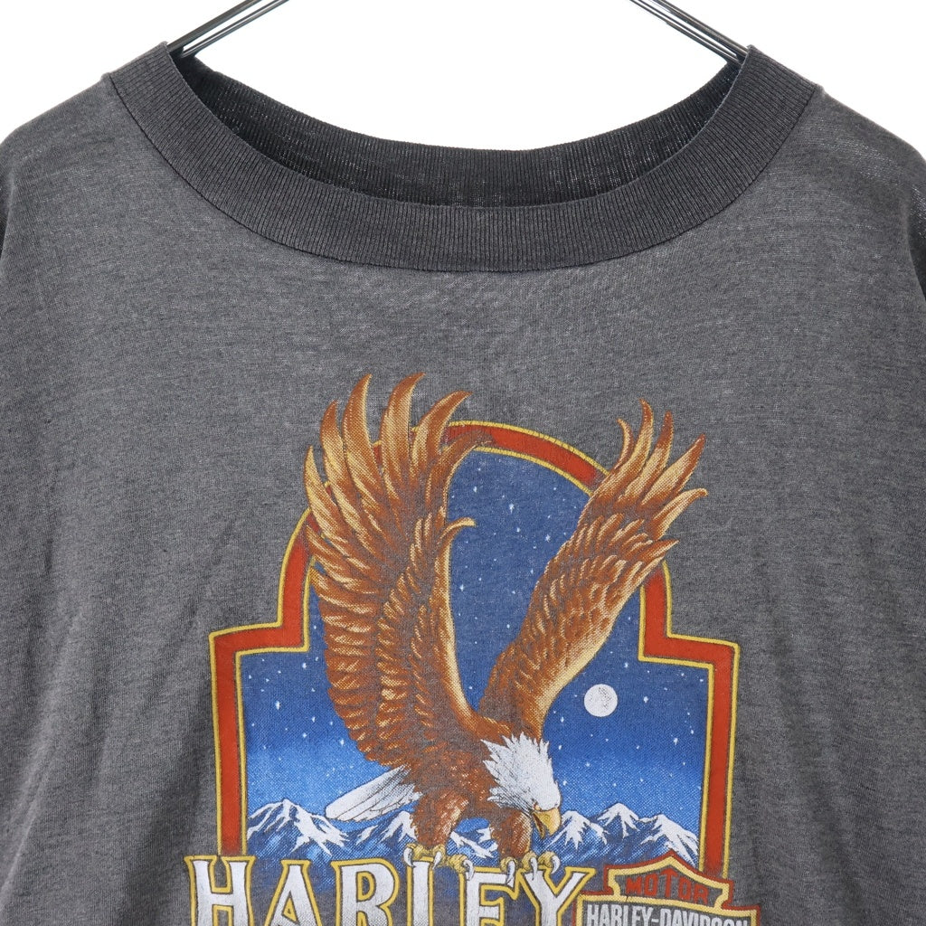 HARLEY DAVIDSON(ハーレーダビッドソン) 80s 3D EMBLEM スリーディーエンブレム イーグルプリント 半袖Tシャツカットソー グレー