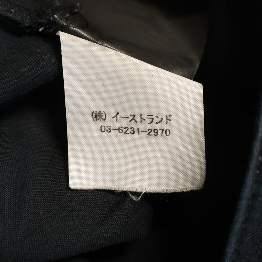 HERON PRESTON(ヘロンプレストン) ロゴパッチ サイドジップ シャーリング コットン カーゴパンツ ブラック