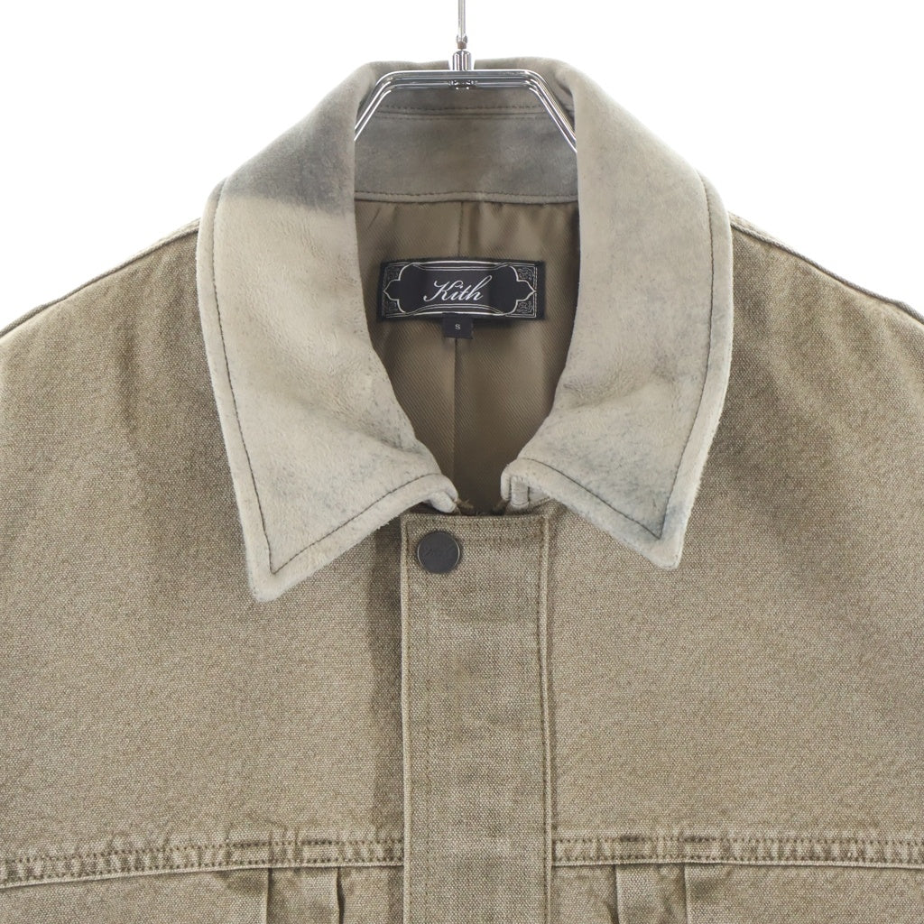 KITH(キス) Canvas Ariel Blouson Jacket キャンバス アリエル フロントプリーツ ブルゾン デニムジャケット ブラウン