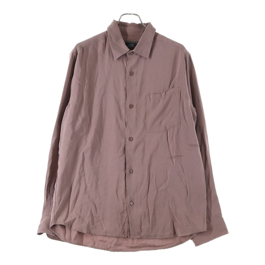 KITH(キス) Vaughn Button Up Shirt ヴォーン ボタン アップ 無地 長袖シャツ ピンク